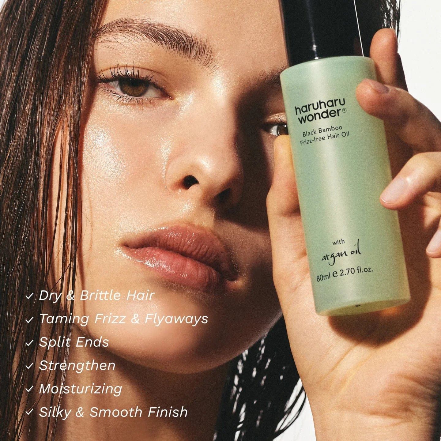 Haruharu Wonder Black Bamboo Frizz-free Hair Oil - Λάδι Μαλλιών για Λάμψη & Έλεγχο του Φριζαρίσματος - Image 2
