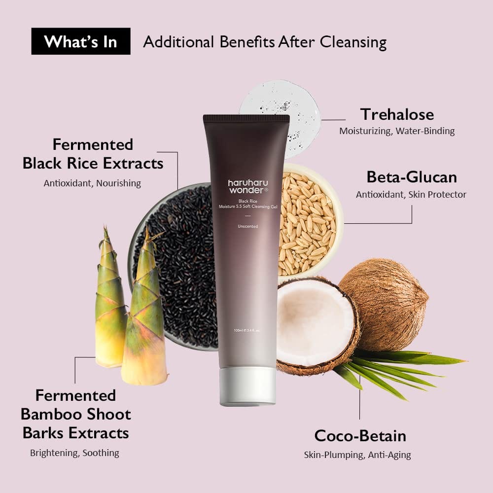 Haruharu Wonder Black Rice Moisture 5.5 Soft Cleansing Gel 100ml - Image 3