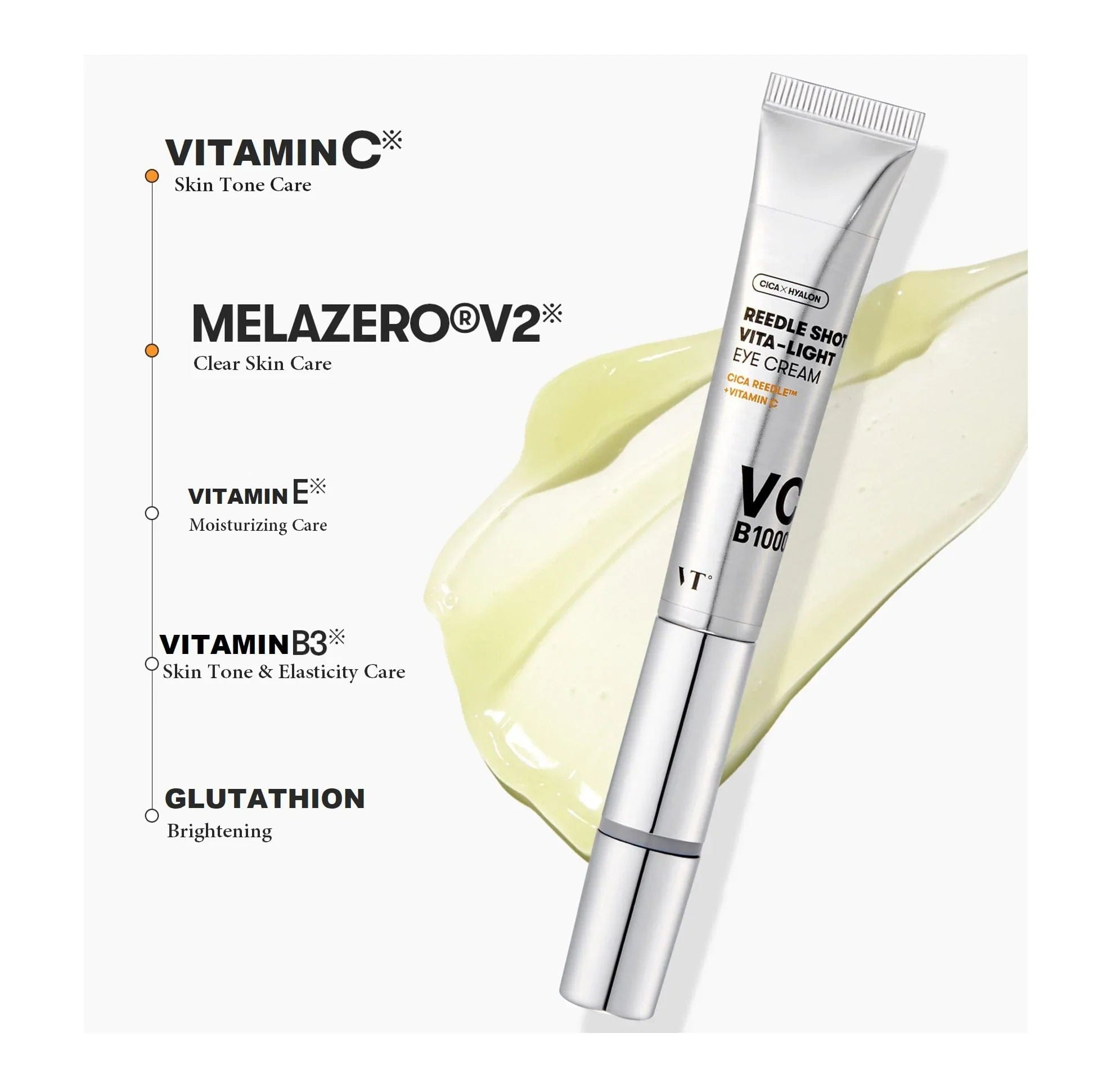 VT Cosmetics Reedle Shot Vita-Light Eye Cream - Κρέμα Ματιών για Μαύρους Κύκλους και Σύσφιξη - Image 3